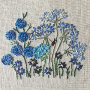 DBG5 Blue Garden with a ladybird